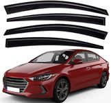 Lightronic WV94408 Outside-Mount Side Window Visors Deflectors Vent Rain Guards, Dark Smoke, 4-Pieces Set, Fits 2017-2020 Hyundai Elantra (EXCLUDES GT Model)