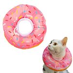 Pet Protective Collar,Adjustable Donut Cat Recovery Collars Cute Soft Cone,Pets Neck Elizabethan Collar Anti-Bite Lick Surgery Wound Healing for Cats Dogs(M) (pink)