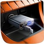 LISEN Retractable Car Charger USB C [Ultra Mini] 57W USB C Car Charger Fast Charge Cigarette Lighter USB Charger Car Accessories for Men Women, 12v Car USB Adapter for iPhone, Samsung, Pixel, Grey