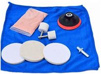 CALIDAKA 9pcs/Set Glass Polishing Kit, Car Windshield Polishing Kit, Scratch Removal Set, Deep Scratch Remover Ceric Dioxide Abrasive Discs Polish Pad Felt for Windscreen and Glass