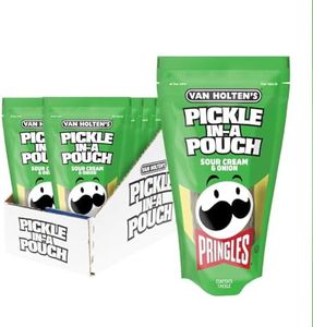Van Holten's Pickles - Pringles Sour Cream and Onion Flavored Pickle-In-A-Pouch - Bold, Flavor-Packed Snack Pickles in Convenient Single-Serve Pouches - 12 Pack