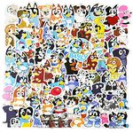 100PCS Bluey Stickers for Kids, Cartoon Movie Bluey Reward Stickers Decal, Waterproof Vinyl Paw Dog Patrol Stickers Pack for Teens, Adults, Water Bottles, Computer, Travel Case, Skateboard, Luggage, Helmet, Guitar