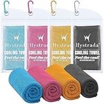 Hystrada 4 Pack Cooling Towels 40" x 12"-Cooling Scarf, Cold snap Cooling Towel for Instant Cooling Relief for All Physical Activities: Golf, Fitness, Camping, Hiking, Yoga, Pilates