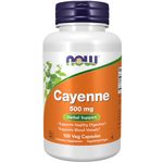 NOW Foods Cayenne, 100 Capsules / 500mg (Pack of 3)