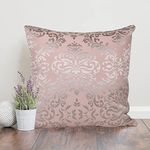 Home- The best is for you Designer self Design/Woven Cotton Cushion Cover (12 * 12, Light Pink) - Pack of 1