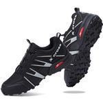 ziitop Trail Running Shoes Men Waterproof Hiking Shoes Non-Slip Outdoor Trekking Sports Shoes for Men Lightweight Breathable Sneakers All-Terrain Cross Training Shoes Walking Shoes Blackwhite