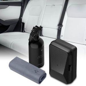 Spigen Car Interior Seat Cleaner & Stain Remover [Safe & Eco-Friendly Solution] Kit with CyberCase & Double-Sided Microfiber Towel Accessories for Tesla White/Black Leather Seats, Dashboard, Console