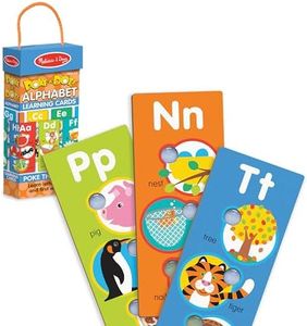 Melissa & Doug Poke-A-Dot Jumbo Alphabet Learning Cards - 13 Double-Sided Letter and First Words Cards with Buttons to Pop