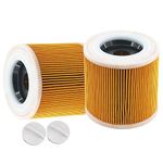 Cartridge Filter For Karcher® WD2 WD3 MV2 MV3 Wet & Dry Hoover Vacuum Cleaner Replacement 2Pcs