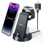 Charging Station,3 in 1 Fast Charging Station Stand for iPhone Series 14 Pro Max/13/12/11/11/X/8/7 Plus,for Airpods,DUMTERR Wireless Charger for Apple Watch Series 8/Ultra/7/6/SE/5/4/3/2 with Adapter