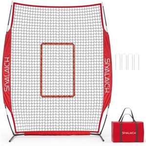 SIYALAICH Portable Baseball & Softball Batting Pitching Screen,Works Perfect for Both Right and Left Handed Throws,Baseball Softball Player Pitcher and Coach Protection Net