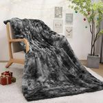 Electric Heated Soft Faux Fur Sherpa Blanket Throw 180 X 130cm, 6 Heating Levels & 1-10 Hours Adjustable Auto-Off, Fast Heating & Overheating Protection, Machine Washable (Dark Gray, 130 * 180cm)