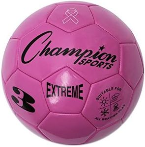 Champion Sports Extreme Series Soccer Ball, Size 3 - Youth League, All Weather, Soft Touch, Maximum Air Retention - Kick Balls for Kids Under 8 - Competitive and Recreational Futbol Games, Pink