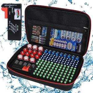 Battery Organizer Storage Holder Case with Tester,Battery Vault Box Container Waterproof Carrying 9V Battery Keeper for Garage Organization Holds 200+ Batteries AA AAA C D (Batteries Not Included)