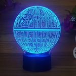 Xdorra Star Wars Planet 3D Illusion Lamp, Home Decorative 3D Lamp Amazing Anime Visual Star Wars Gifts for Men Women (Death Star)