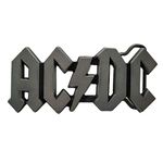 AC DC Belt Buckle ACDC Logo Rock Band Punk Music Style, Grey, 1.5 inch