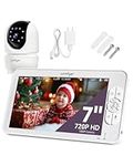 Comfyer 7" HD Baby Monitor with Camera and Audio, 120 Hrs 6000mAh Battery Runs 5 Days in VOX Mode, Auto Night Vision, Hack Proof, Remote PTZ