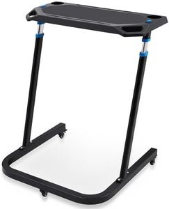 Suzile Adjustable Indoor Cycling Desk Bike Trainer Portable Fitness Desk Non Slip Surface Exercise Bike Computer Stand with Lockable Wheels for Workstation Treadmill Office Bicycle Laptop Holder