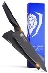 DALSTRONG Chef Knife - 8" - Shadow Black Series - Black Titanium Nitride Coated - High Carbon - 7CR17MOV-X Vacuum Treated Steel- Sheath - NSF Certified