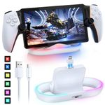 Charging Stand for PS Portal, RGB Portable Charge Dock Station Compatible with Protective Cover, Charge Holder with Indicator Light and USB-C Cable for Playstation 5 Portal Accessories