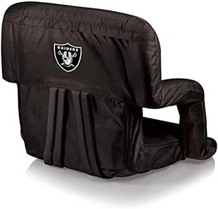 PICNIC TIME Black Las Vegas Raiders Ventura Seat Portable Recliner Chair