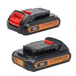 DEWQKI Upgraded 3.0Ah 20V Battery DCB203 Replacement for Dewalt 20V Battery DCB180 DCB200 DCB201 DCB204 DCB206 DCB207 DCD/DCF/DCG Series - Li-ion 2 Pack (DCB203)