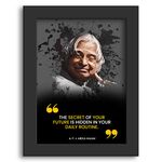 DmcreativityCraft Motivational Quotes Wall Frames APJ Abdul Kalam Posters Framed Art with 1 inch Matt Finish Black Frame for Room, Office and Study Desk Decoration (9.5 x 12.5 inches)