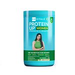 HealthKart HK Vitals ProteinUp Women (Vanilla, 500g) | Vegetarian Protein with Soy, Whey, Collagen Builder Blend, Biotin, Garcinia & Green Tea | For Strength & Beauty