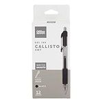 Office Depot Soft-Grip Retractable Gel Pens, Medium Point, 0.7 mm, Transparent Black Barrel, Black Ink, Pack of 12 Pens