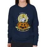 All+Every Peanuts Halloween The Great Pumpkin Women's Sweatshirt Navy Blue