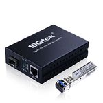 Gigabit Ethernet Single-mode LC Fiber Media Converter (SFP LX Transceiver Included), up to 20km, 10/100/1000Base-Tx to 1000Base-LX (a British Power Adapter included)