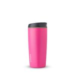 Owala SmoothSip Insulated Stainless Steel Coffee Tumbler, Reusable Iced Coffee Cup, Hot Coffee Travel Mug, BPA Free, 20 oz, Pink (Watermelon Breeze)