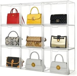 Attelite Purse Organizer for Closet Acrylic Display Case for Handbag 9Pack