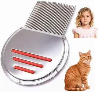 Flea Comb for Cats& Dogs,Lice Comb for Kids,Nit Comb,Peine Para Piojos-Stainless Steel Quick Results for Head Lice,Pets Fleas Thick Hair&Fine Hair (RED)