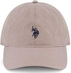 U.S. Polo Assn. Mens Mens Washed Twill Cotton Adjustable Baseball Hat with Pony Logo and Curved Brim, Light Grey, One Size
