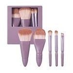 COSHINE Portable Travel Makeup Brush Set, 5pcs Mini Easy-taken Complete Function Cosmetic Brushes Kit with Case and Mirror