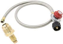 GasOne 2113+50105 4 ft Regulator and Propane Brass Orifice, Steel Braided Hose