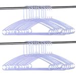 Heart Home Pack of 24 Clothes Hanger | Clothes Hanger Set for Shirts-Jackets-Dress-Pant | Coat and Shirt Hangers | Hanger for Skirts-Shorts-Saree-Jeans | C Cut Crystal Hanger | Transparent