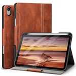 Antbox Case for iPad Mini 6 (2021) 6th Generation iPad Mini Case with Pencil Holder Vegan Leather Smart Cover with Auto Sleep/Wake Stand Function (Brown)