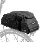 WOTOW Bike Reflective Rack Bag, Water Resistant Bicycle Rear Seat Pannier Cargo Trunk Storage Cycling Carrier Chest Bag with 8L Capacity Multi Pocket Taillight Loop for Commuter Outdoor Traveling