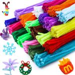 Pipe Cleaners Craft Supplies, Plostive 1000 Pcs Chenille Stems Pipe Cleaners Value Pack of 20 Assorted Colors DIY Art Craft Projects and Decorations