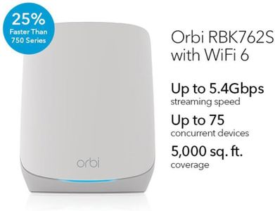 NETGEAR Orbi Mesh WiFi 6 Router – High-Speed Whole Home Coverage