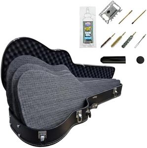Guitar Style Hard Rifle Case Bundle with Foam Insert and 9mm Cleaning Kit