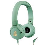 POGS Kids Wired Headphones | The Elephant 2 | Foldable, Durable Headphones for Kids 3+ | Volume Limited 85dB, Microphone | On-Ear | Music-Sharing Function Safe 3.5 mm audio cable(rGreen)