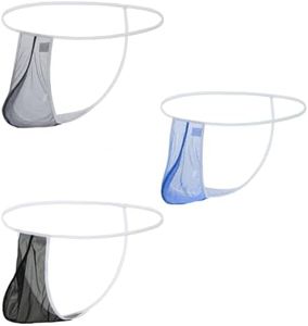 MUEBAIRES Men’s Sheer See Through Thong Underwear with Pouch Bulge Transparent Sexy Ice Silk G String M 3 Pack