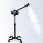 Professional Facial Steamer, Black Facial Steamer Upgrade PTC Heating, Esthetician Steamer Hot Mist Face Steamer for Salon Spa Beauty