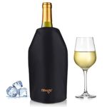 NEWGO Wine Cooler Sleeve Reusable Wine Bottle Chilling Sleeve Ice Pack Keep Wine Cool and Chill for Champagne Burt White Red Wine - Black