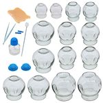 FUYUANAS Cupping Therapy Set with 14 Cups Thick Glass Cupping Therapy Set for Professional Chinese Cupping Therapy Kit