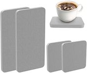 Foeacry Set of 4 Water Absorbent Diatomite Coasters, Diatomaceous Earth Bathroom Trays & Kitchen Soap Dish, Water Absorbing Stone Used for Hand Soaps & Cups & Plants（Grey）