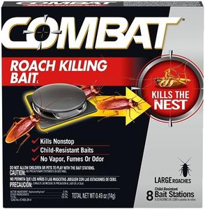 Combat Roach Killing Bait, Roach Bait Station For Large Roaches, Kills The Nest, Child-Resistant, 8 Count,Insects